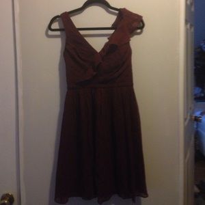Jcrew chiffon dress, wine, size petite 0