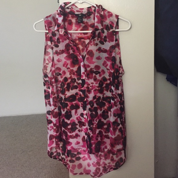 Sheer, flowy sleeveless top