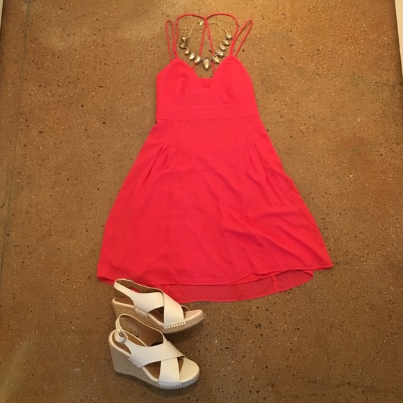 Express Strappy Back Dress in Coral