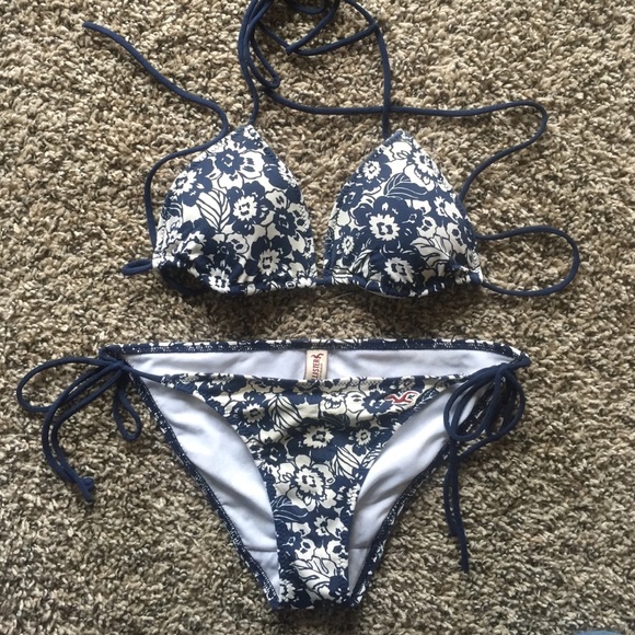Blue Floral Hollister Bikini Set