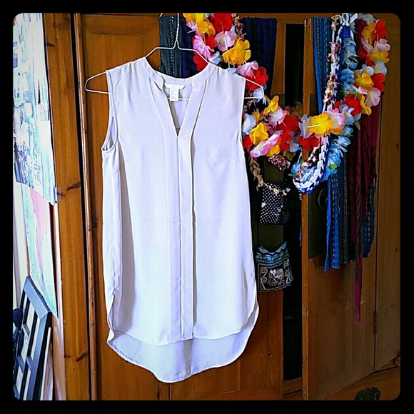 H&M sheer beige office tunic