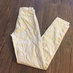 H&M Brocade Cream Colored Pants