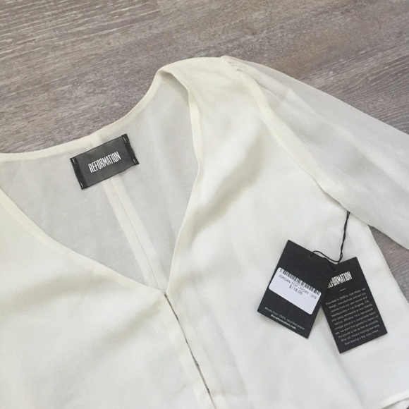 The Reformation Jordan Top in Ivory