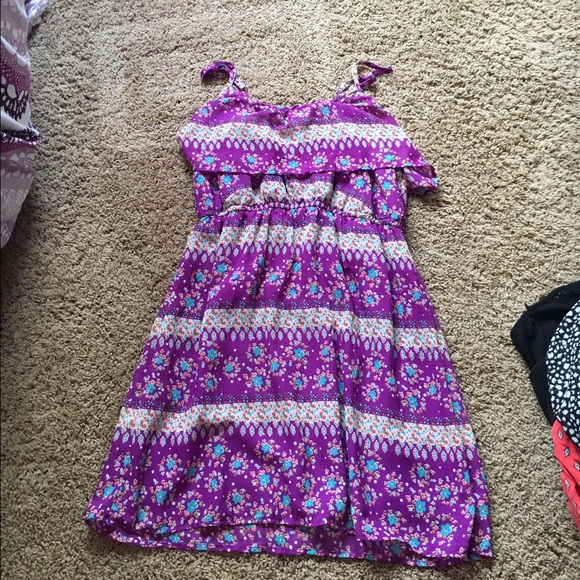 Purple flower patterned Dress