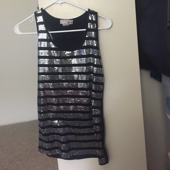 Silver sequin top