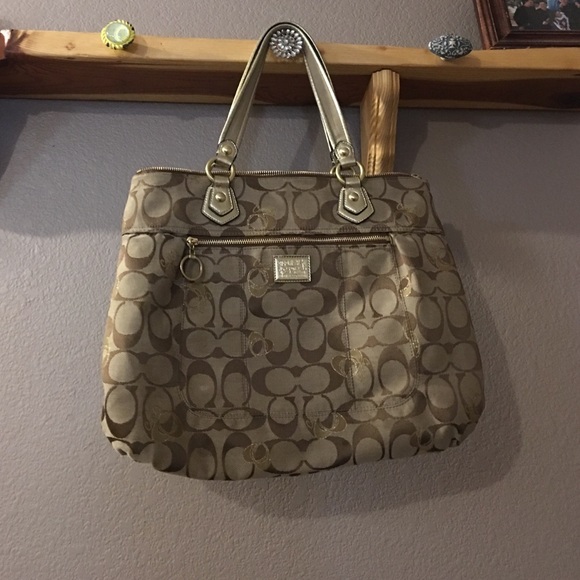 Coach gold poppy bag