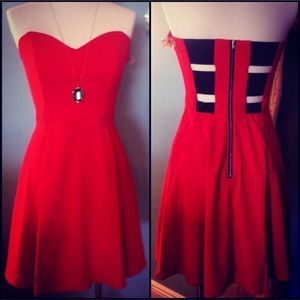 Red Strapless Dress