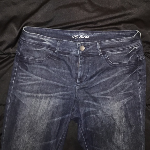 Medium wash jeans; skinny leg