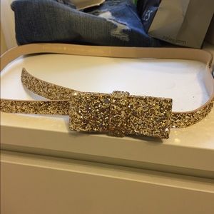 Kate Spade Gold Glitter Bow Belt