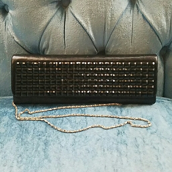 Black jeweled clutch