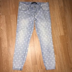 Express polka dot cropped jeans