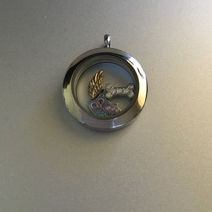 Origami Owl locket with charms