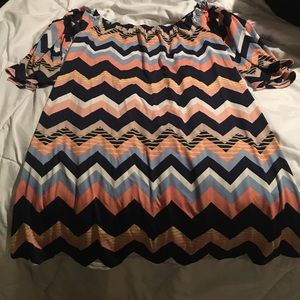 Chevron Scoop Neck Dress