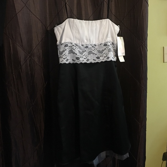 Black and white cocktail dress