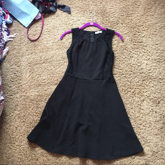 Black dress with lace cut outs