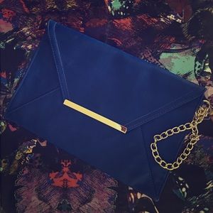 Forever 21 Bags - Forever 21 Cobalt Blue Large Clutch with chain Forever 21 Bags - Forever 21 Cobalt Blue Large Clutch with chain
