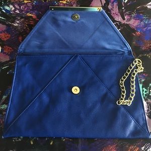 Forever 21 Bags - Forever 21 Cobalt Blue Large Clutch with chain Forever 21 Bags - Forever 21 Cobalt Blue Large Clutch with chain