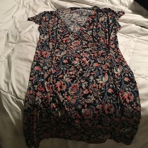 Floral Print Red/Blue Dress