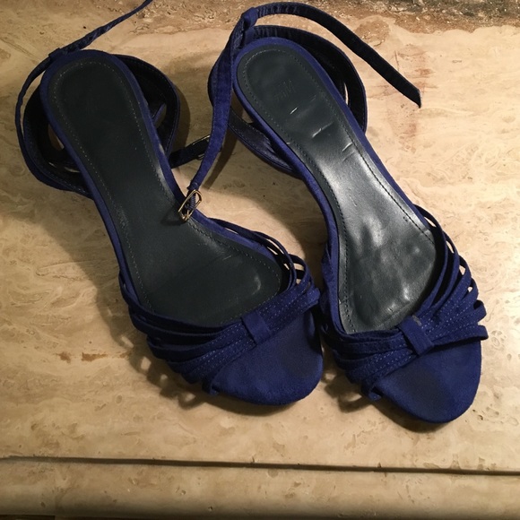 Cute Royal blue kitten wedges
