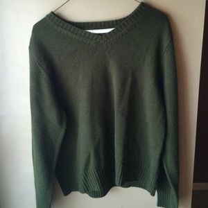green sweater