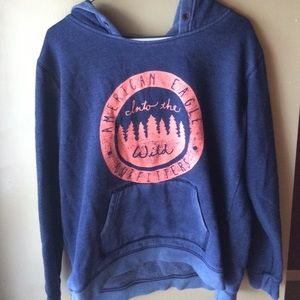blue American eagle hoodie
