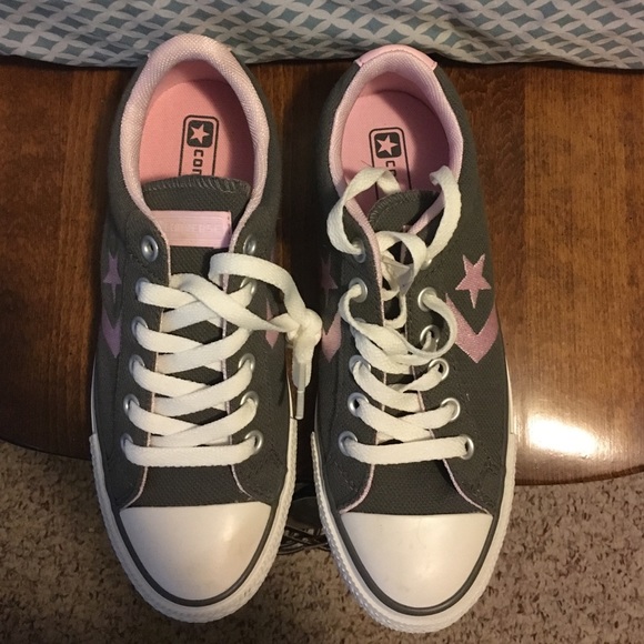 Pink and gray Converse, never worn