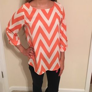 Orange Chevron Clemson Top