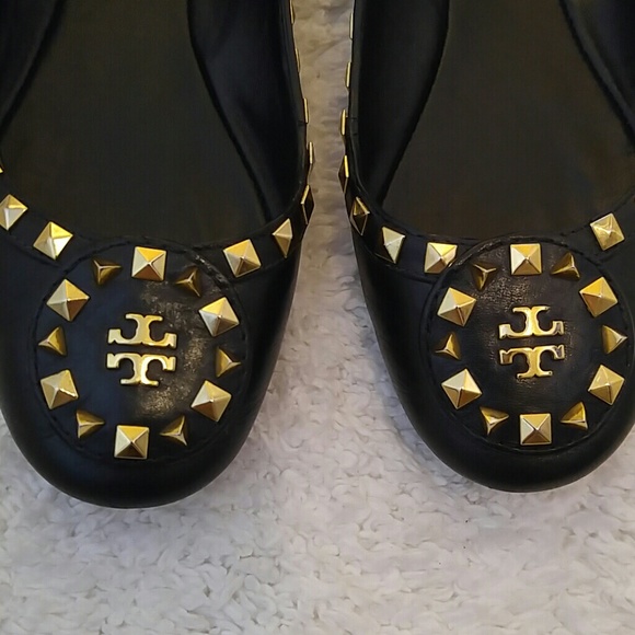 Sold in bundle!! Tory Burch black studded flats - Picture 2 of 3