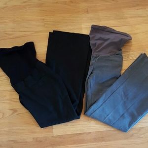 2 pairs maternity dress pants