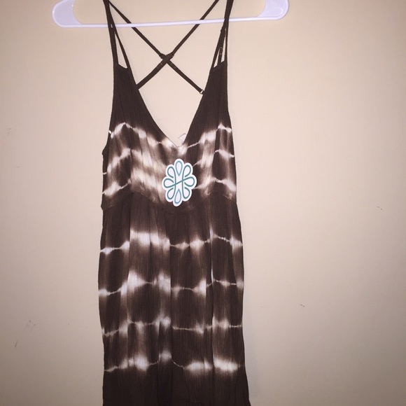 Brown and white tie dye romper!