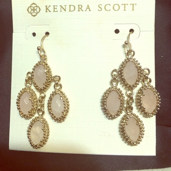 Kendra Scott gold/rose chandelier earrings