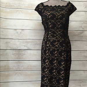 Black lace dress with scallop edges
