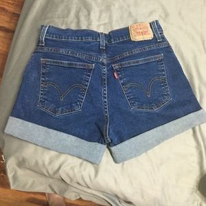 Vintage High Waisted Stretch Levi Jean Shorts