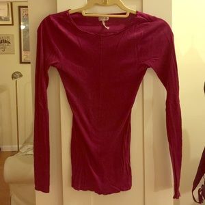 Free People Long Sleeve Ribbed Tee