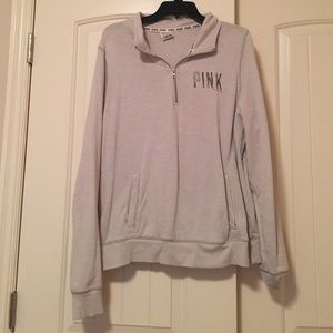 PINK  half zip up pullover