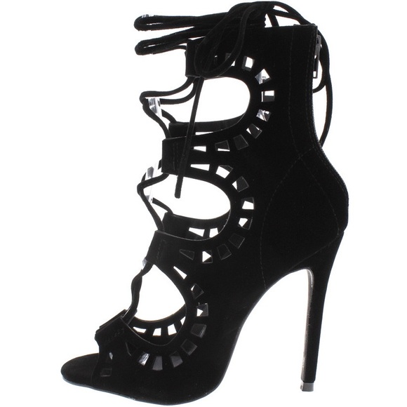Black Laser Cut Heels
