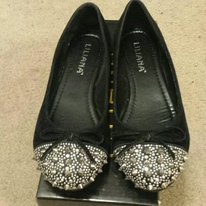 Black studed flats
