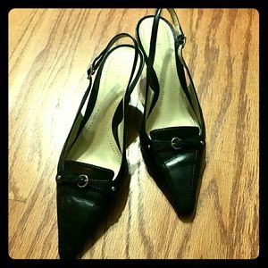 Ann Taylor slingback in black made in Brazil.