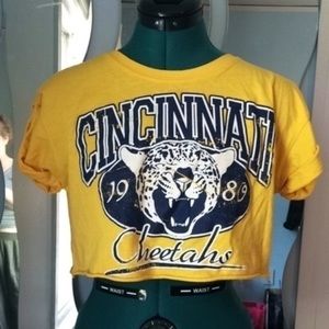 Topshop cropped yellow t-shirt