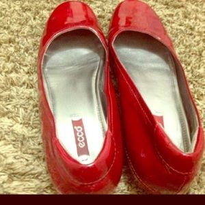 Red patten flats Ecco 10