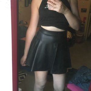 Faux leather skater skirt