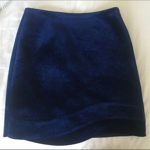 Topshop mini velvet skirt