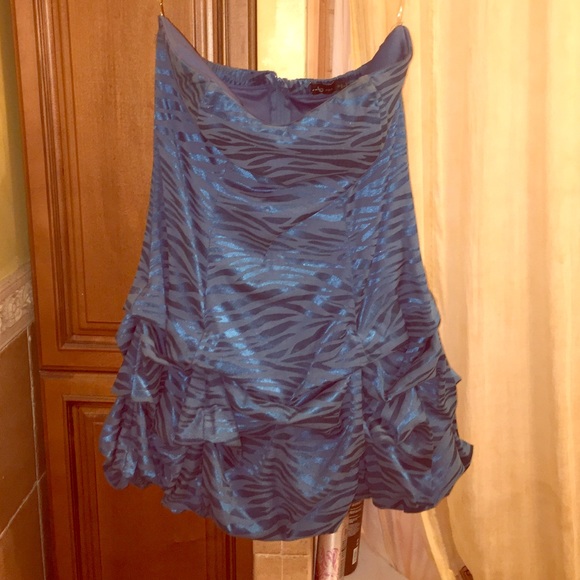 Zebra printed strapless dress