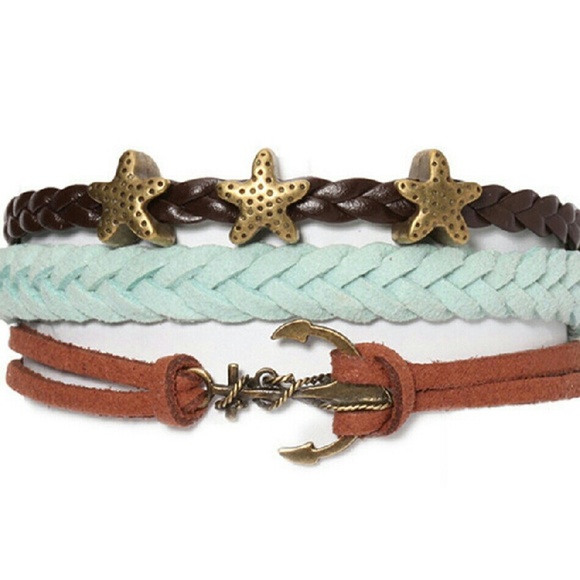 Nautical Bracelet with Anchor and Starfish