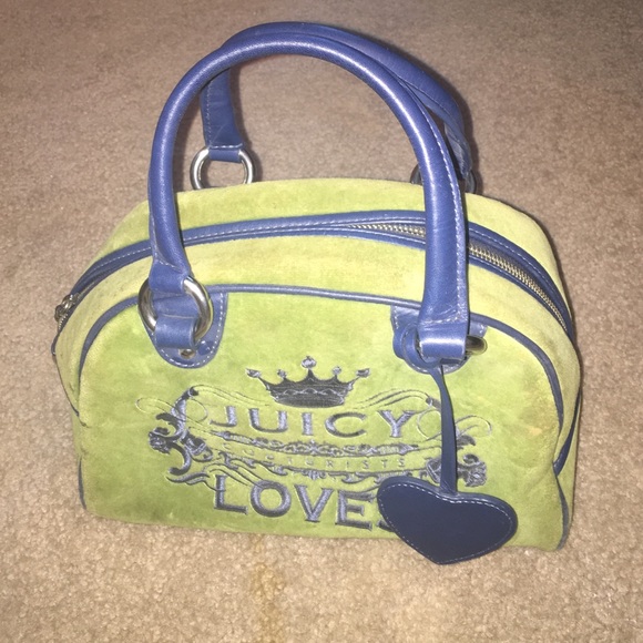 Juicy Couture Green Velour Bowler Purse