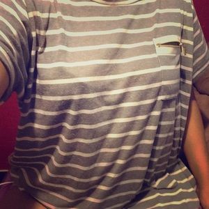 Gray stripped shirt: XL