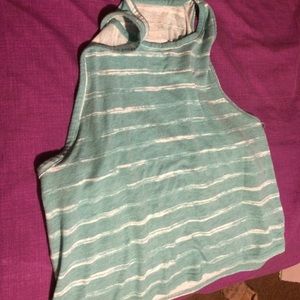 Aqua blue stripped crop top