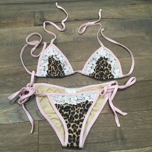 Custom Leopard & Lace String Bikini