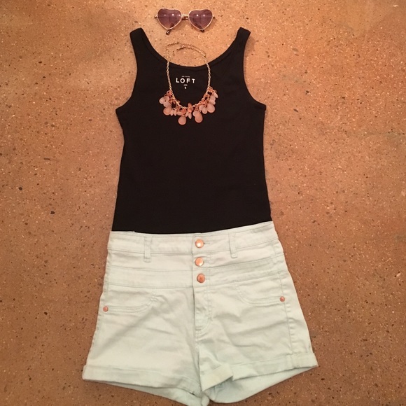 Mint green high waisted shorts