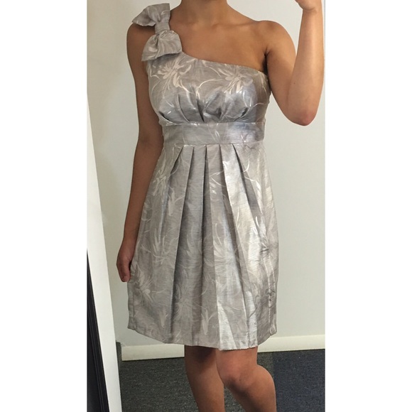 Silver Oneshoulder Party Dress